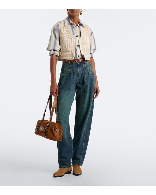 Isabel Marant Brown Tilpa Mini Suede Shoulder Bag