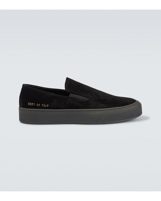 Common Projects Black Suede Slip-On Sneakers for men