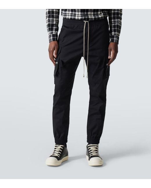 Rick Owens Black Mastodon Cotton-Blend Poplin Slim Pants for men