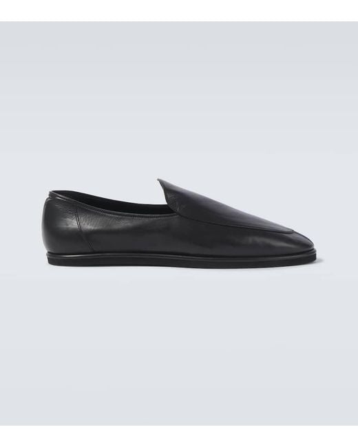 AURALEE Leather Slip-On Shoes in Black for Men | Lyst Canada