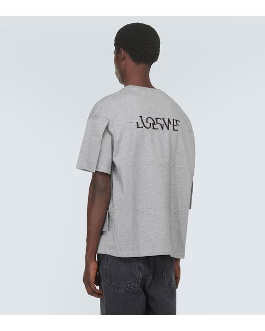 T-shirt in jersey di misto cotone di Loewe in Gray da Uomo