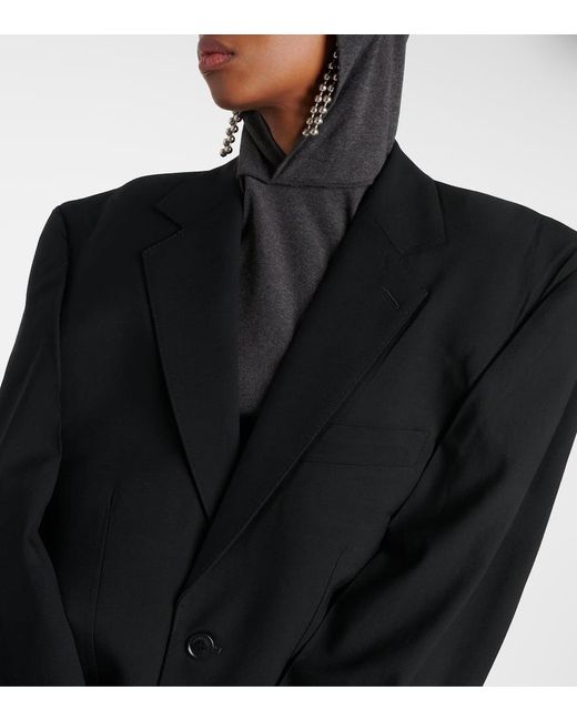 Blazer oversize Cut Away in lana di Balenciaga in Black