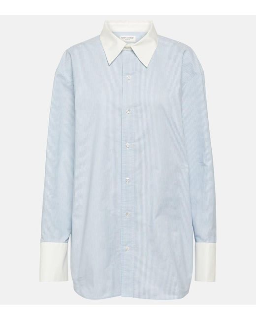 Saint Laurent Blue Striped Cotton Shirt