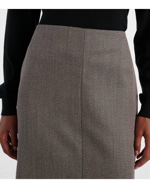Jupe Longue Nythra En Laine Vierge The Row en coloris Gray