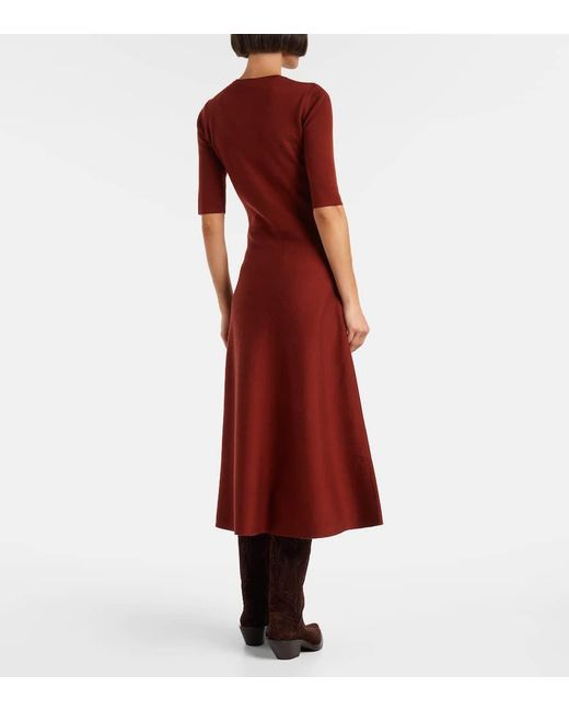 Gabriela Hearst Red Wool, Cashmere, And Silk Maxi Dress