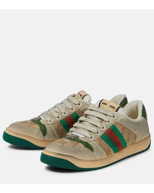 Gucci Green Screener Gg Sneakers