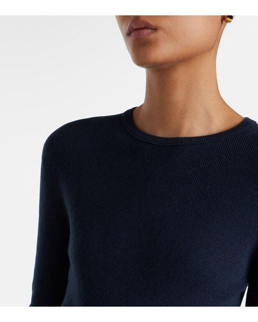 Lisa Yang Blue Vivian Cotton And Cashmere Sweater