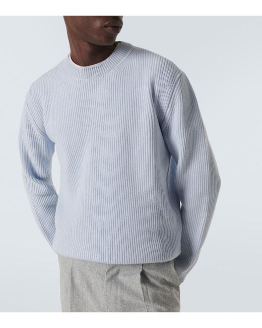 Zegna Blue Cashmere Sweater for men