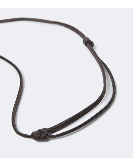 Lemaire White Acme Leather Pendant Necklace for men