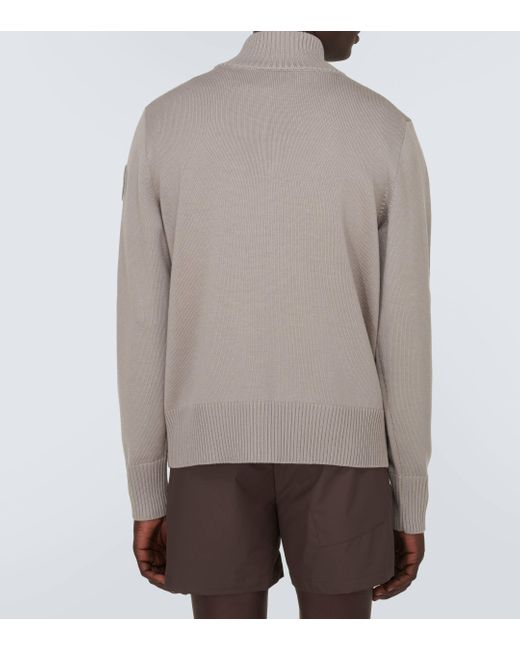Canada Goose Gray Rosseau Wool Half-zip Sweater for men