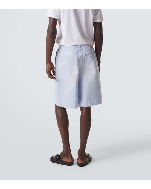Loewe Blue Paula's Ibiza Anagram Cotton Twill Bermuda Shorts for men