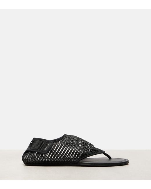 Alaïa Black Thong Fishnet Sandals