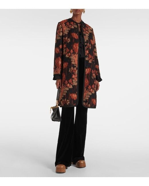 Etro Red Floral Coat
