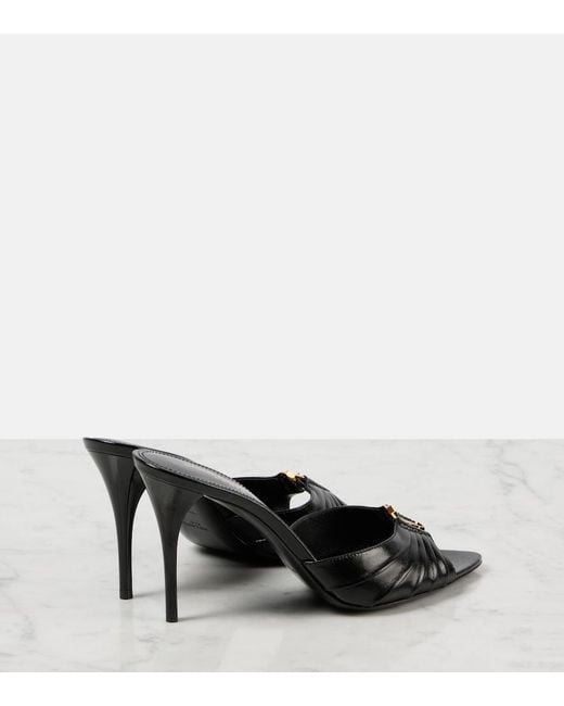 Saint Laurent Black Babylone 90 Leather Mules