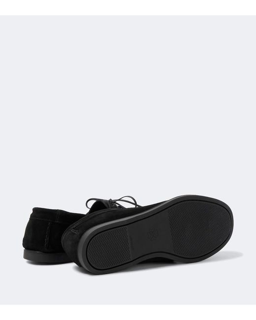 Saman Amel Black City Moc Suede Boat Shoes for men