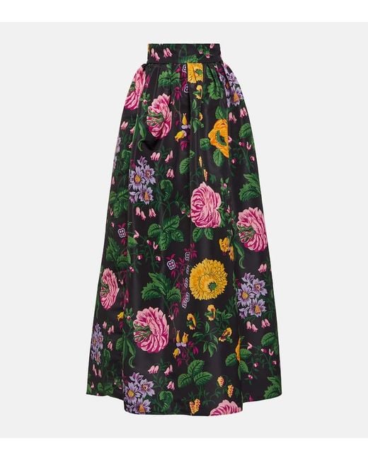 Carolina Herrera Black Floral Ball Skirt