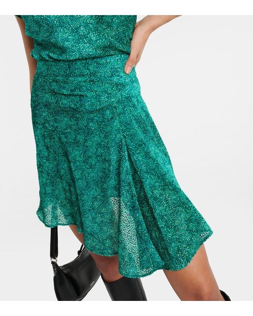 Isabel Marant Green Selena Asymmetric Miniskirt