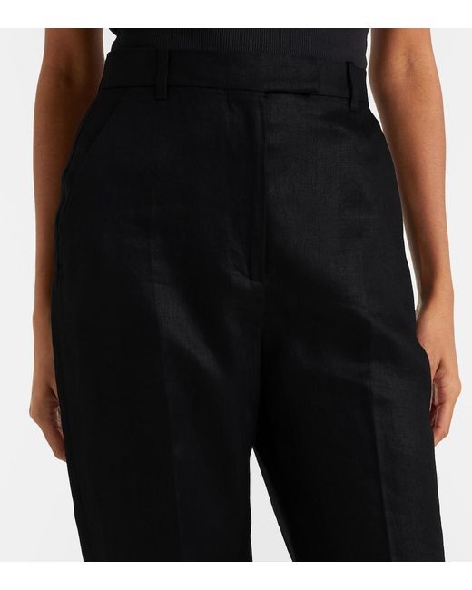 McQueen Black High-Rise Wool Flared Pants