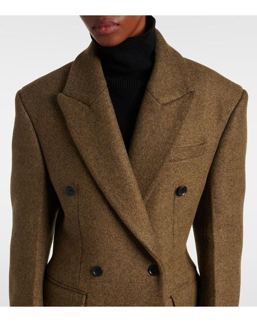 Rohe Natural Double-Breasted Alpaca And Wool-Blend Coat