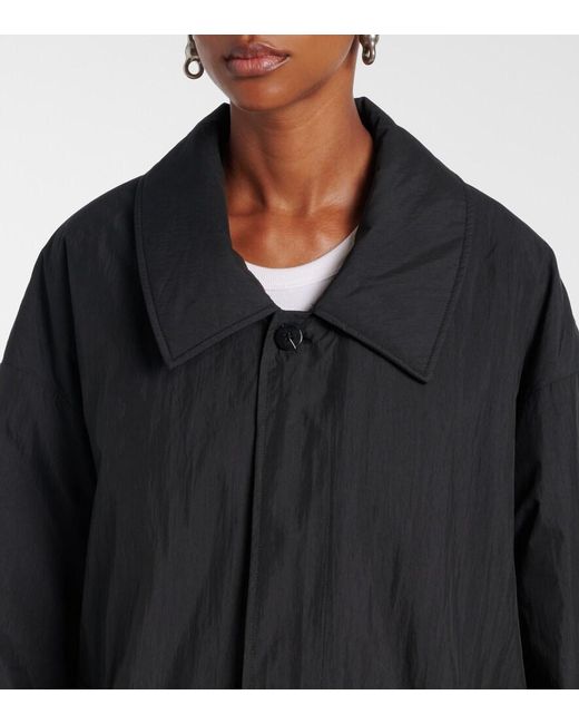 AYA MUSE Black Hooded Cotton-Blend Coat