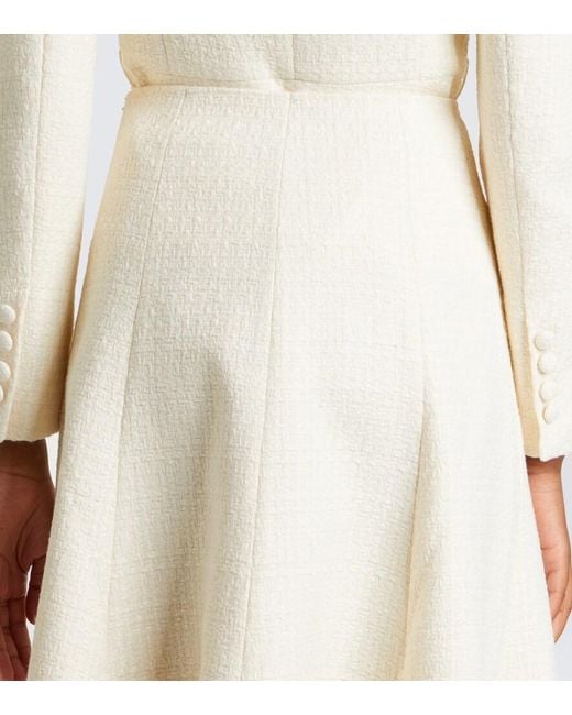 Roland Mouret White Boucle Midi Skirt