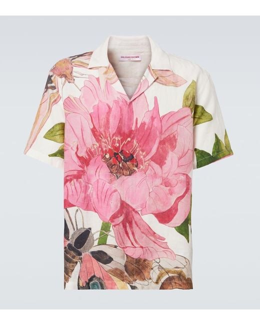 Chemise Maitan En Lin A Fleurs Orlebar Brown pour homme en coloris Pink