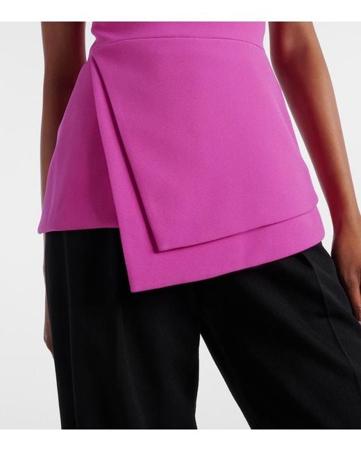 Safiyaa Purple Farrah Draped Crepe Top