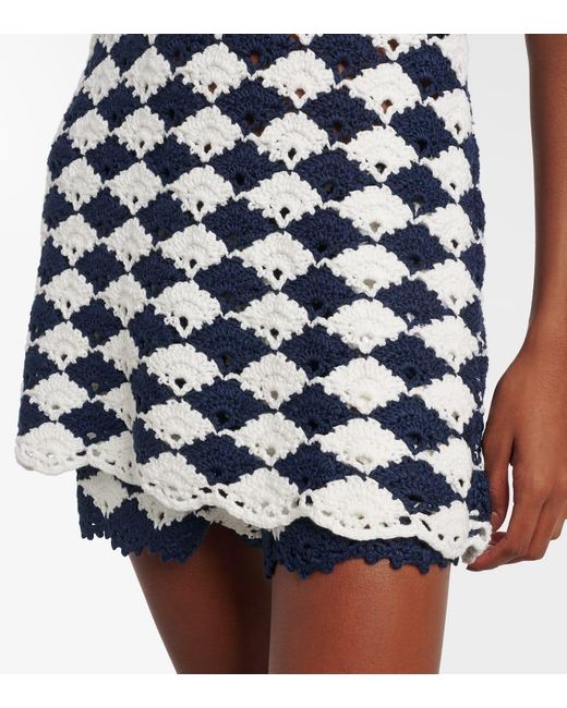 Farm Rio Blue Top Aus Haekelstrick