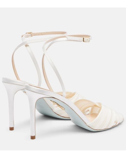 Aquazzura White Voile Satin And Chiffon Sandals