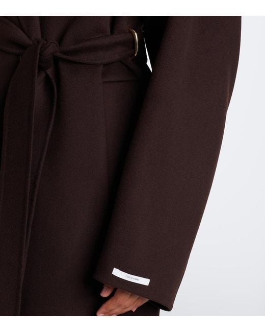 Sportmax Black Belted Virgin Wool Coat