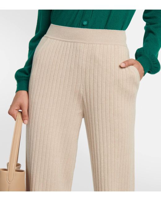 Loro Piana Natural High-rise Wide-leg Cashmere Pants