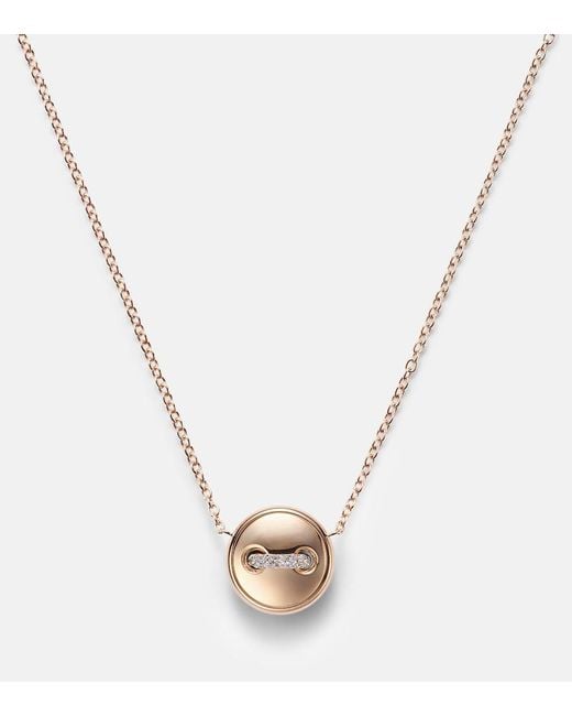 Pomellato Metallic Pom Pom Dot 18Kt Rose Pendant Necklace With And Diamonds