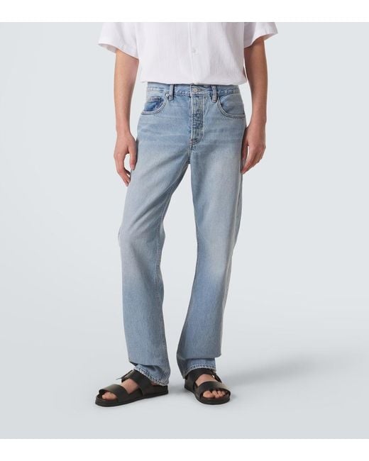 FRAME Blue Mid-Rise Straight Jeans for men