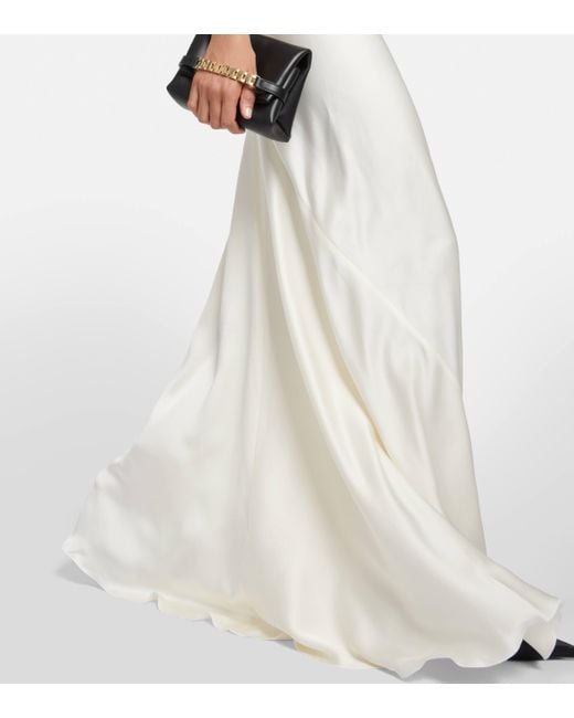Victoria Beckham White Satin Slip Dress