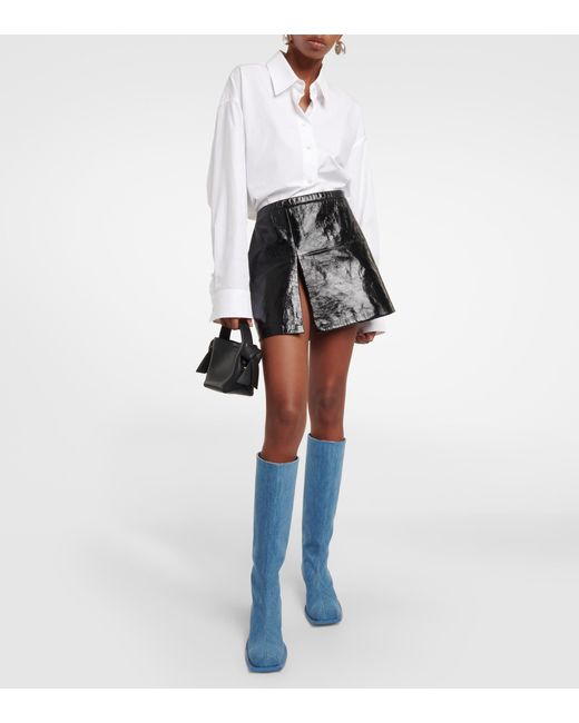 Gia Borghini Blondine Denim Knee-high Boots in Blue | Lyst