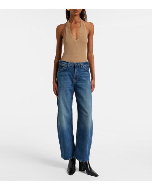 Nili Lotan Blue Tribeca Barrel-Leg Jeans