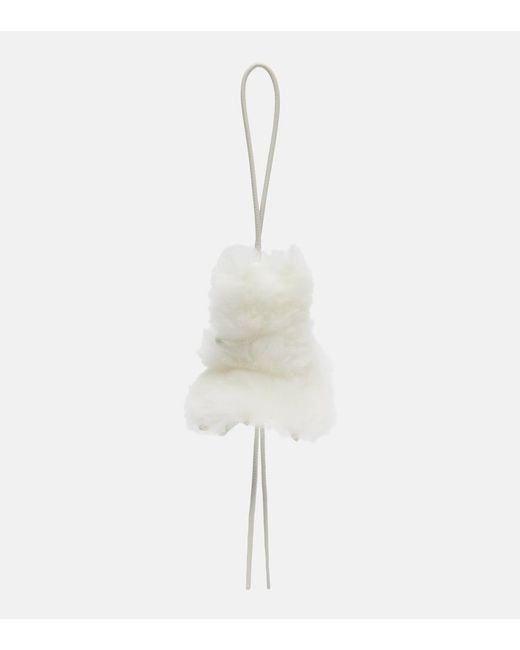 Loewe White Bunny Shearling Bag Charm