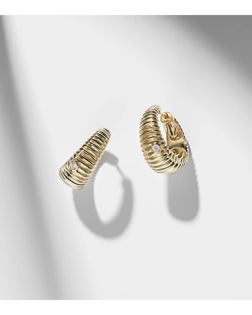 Yvonne Léon Metallic Berlingot 9Kt Earrings With Diamonds