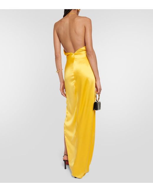 The Sei Metallic Halterneck Silk Charmeuse Gown