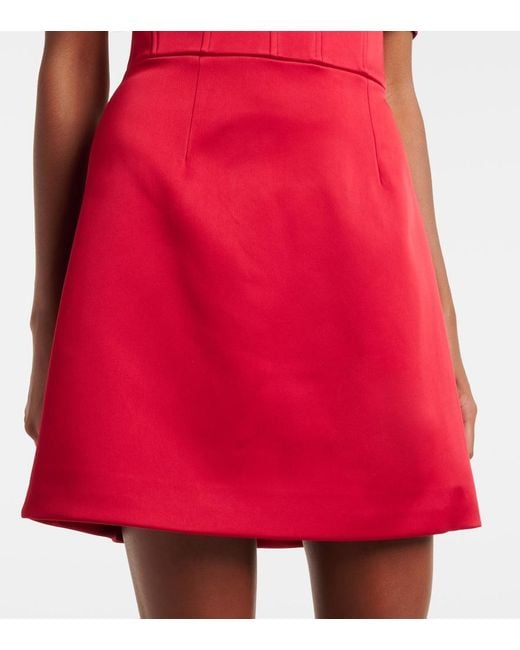 Rebecca Vallance Red Carmella Embellished Satin Minidress