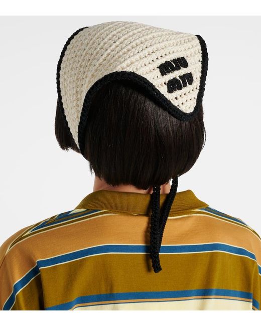Miu Miu White Haar-Accessoire aus Haekelstrick