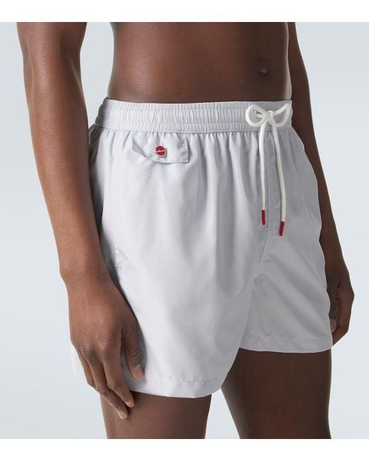 Kiton Blue Logo Swim Trunks for men