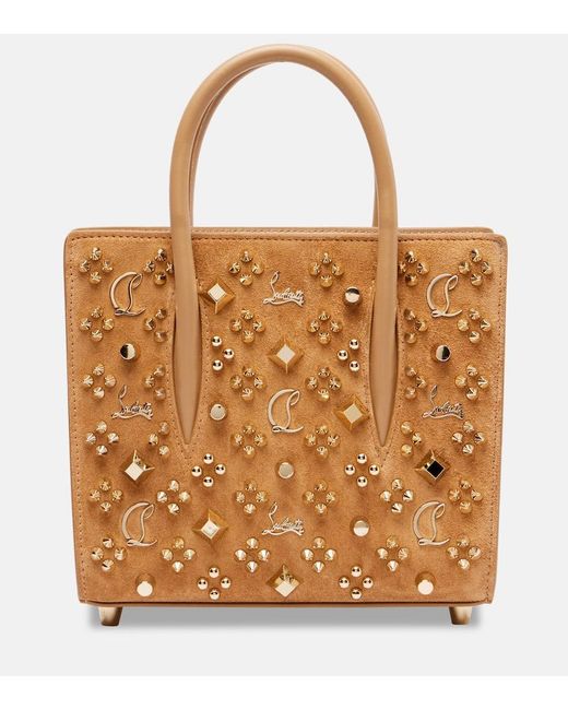 Christian Louboutin Brown Paloma Studded Suede Tote Bag