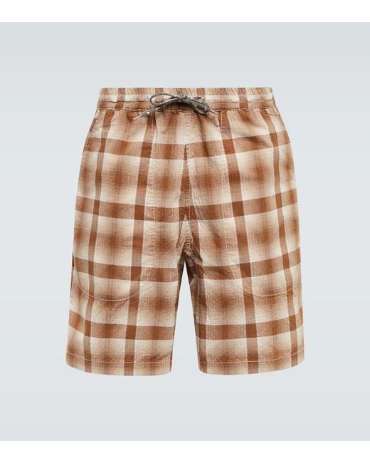 And Wander Natural Dry Check Shorts for men