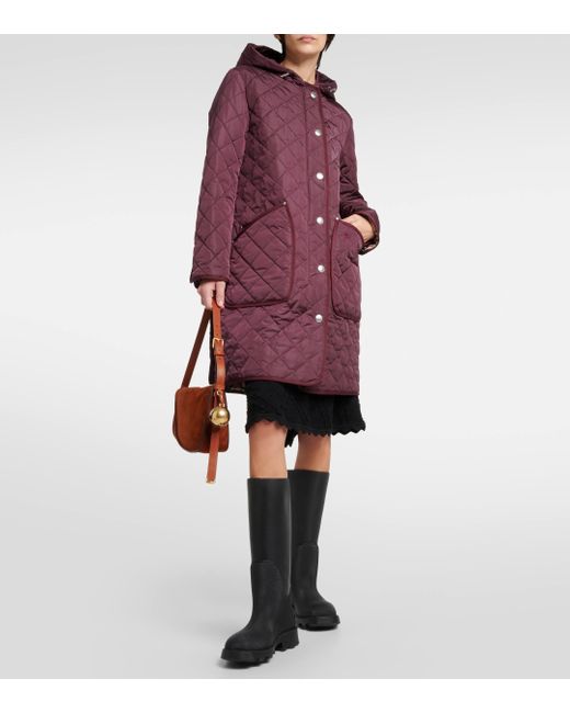Burberry Purple Quilted Coat