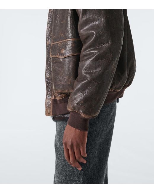 The Row Distressed Lederjacke Orwell in Black für Herren