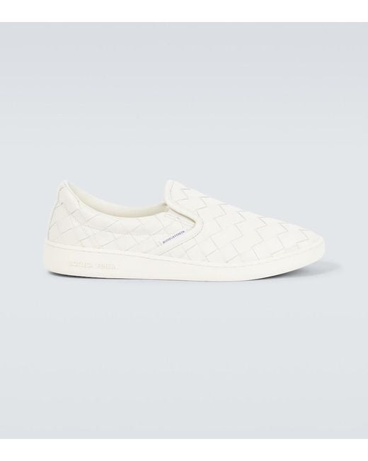 Bottega Veneta Natural Sawyer Braided Slip On Sneakers Shoes for men