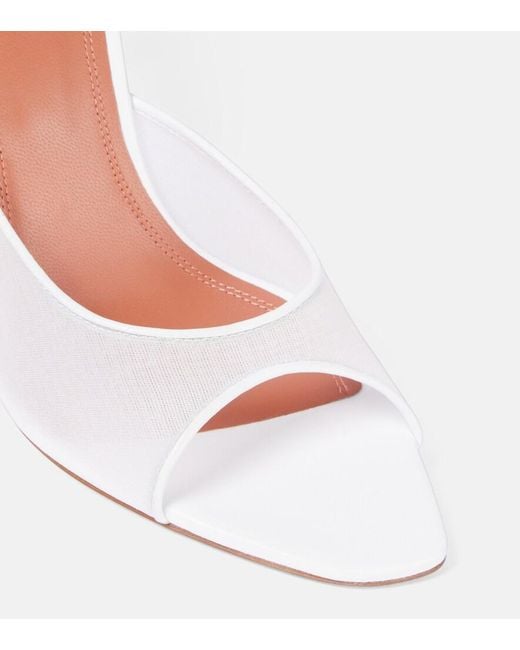 AMINA MUADDI White Bridal Alexa 95 Mesh Mules