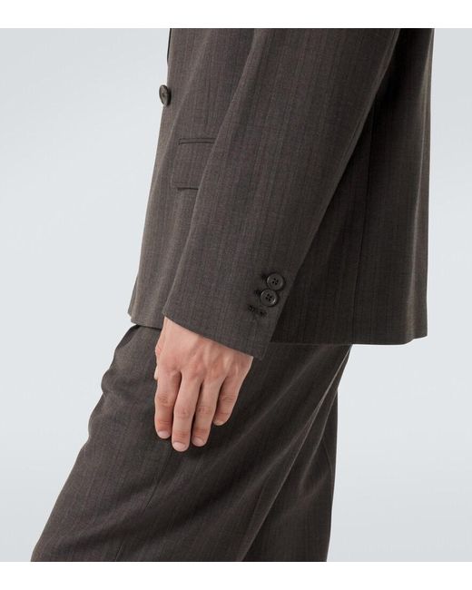 Our Legacy Black Halt Striped Wool And Cotton Blazer for men
