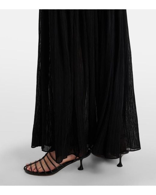 Proenza Schouler Black Cora One-Shoulder Crepe Chiffon Maxi Dress